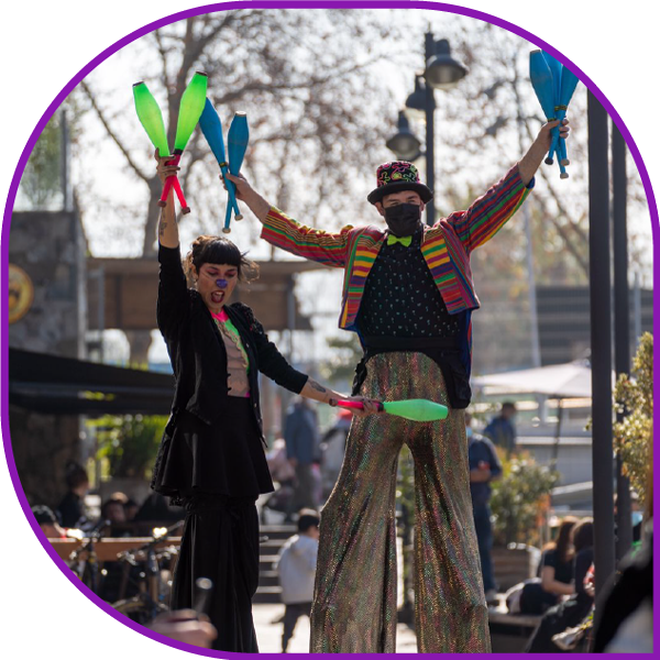 Zanquistas y mimos para eventos Tacabra